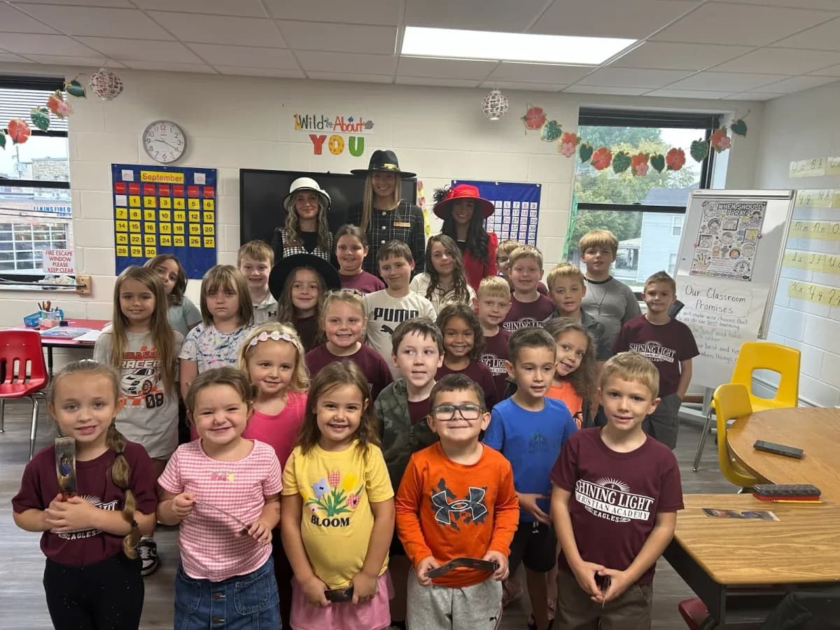 All students gathered for a group photo in the classroom